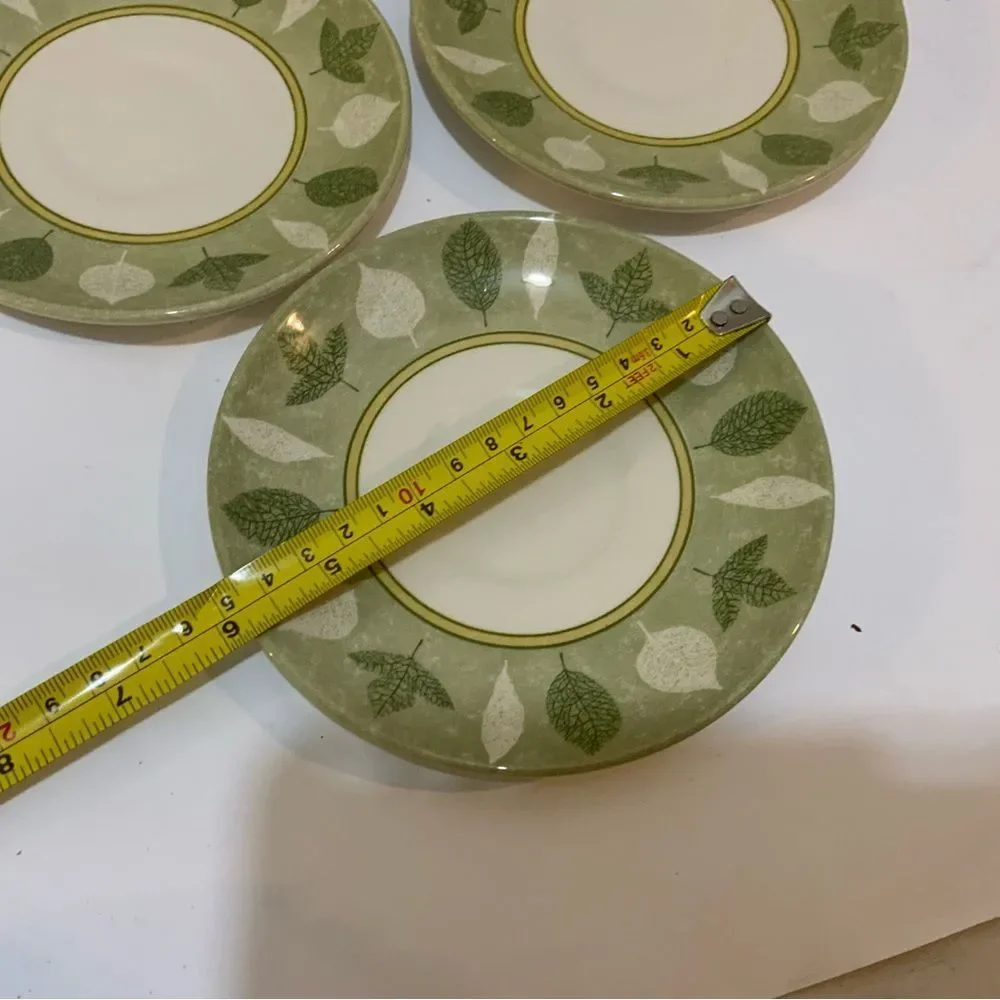 3 CVD2 Green Leaves On  Band appetizers plates by Creative made in Malaysia